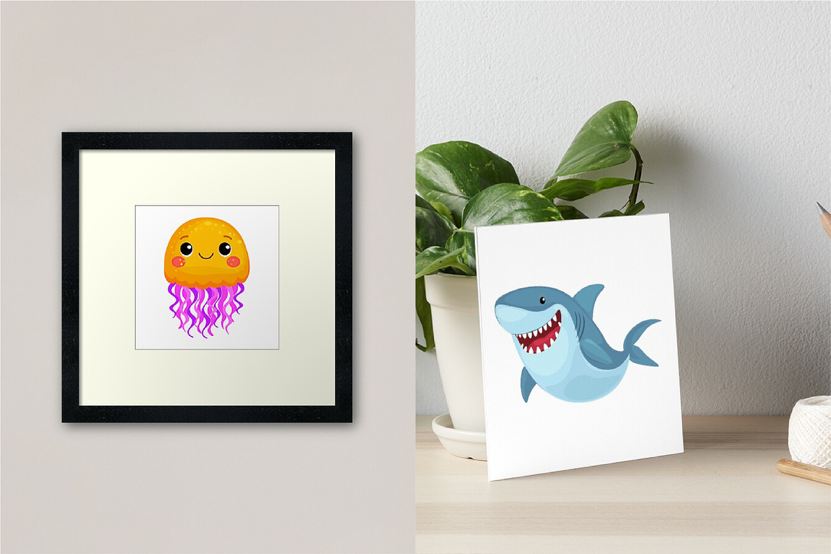 Cute Underwater World Cliparts Set, a Pattern Graphic by ChubbyBunny Art (Photo 7 of 12)