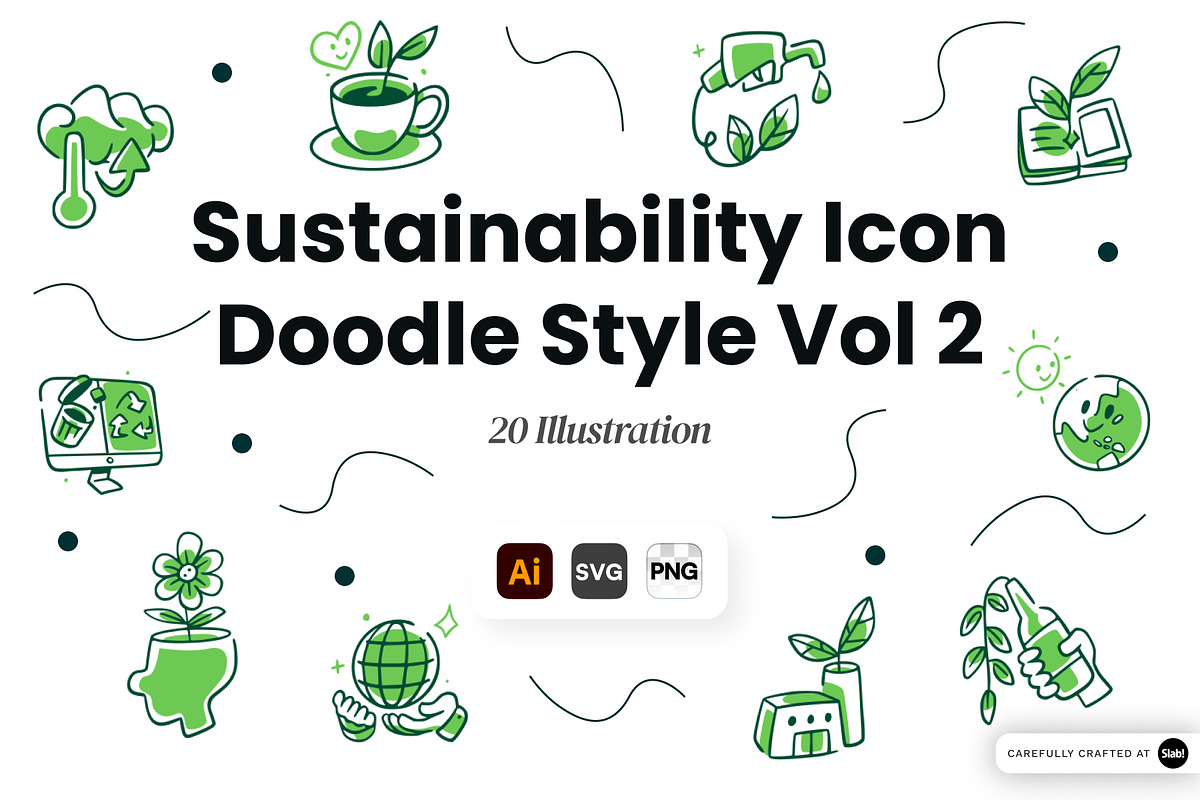 Sustainability Icon Doodle Vol 2, an Object Graphic by SLAB! Design (Photo 1 of 3)