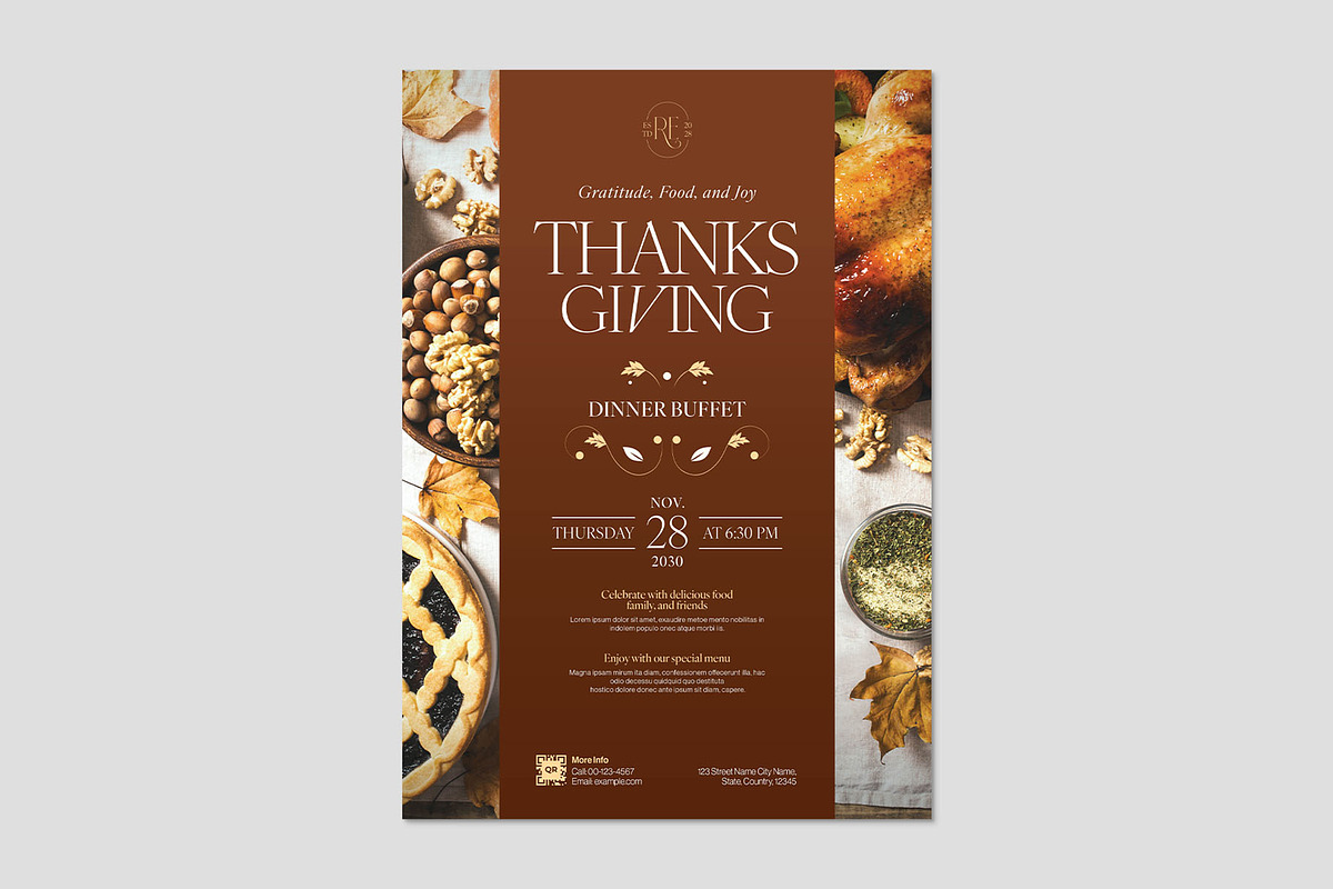 Thanksgiving Dinner Flyer Template, a Flyer Template by BrandPacks (Photo 4 of 5)