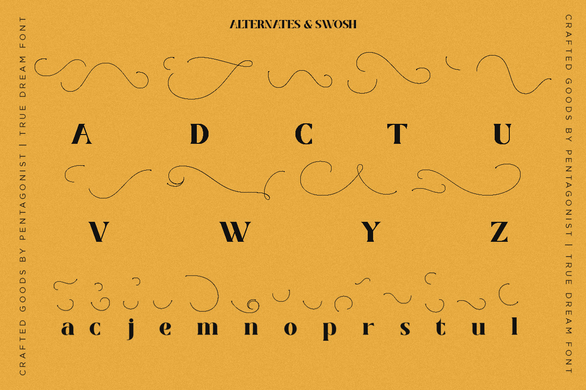 True Dream | Stylistic Display, a Serif Font by Pentagonistudio (Photo 8 of 11)
