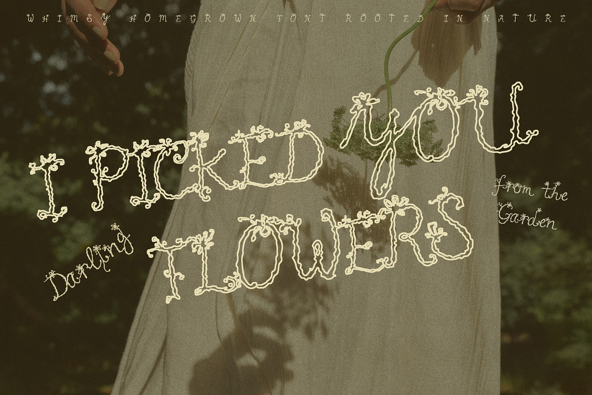 Hand Drawn Floral Whimsy Script Font, a Handwritten Font by Laras Wonderland (Photo 4 of 16)