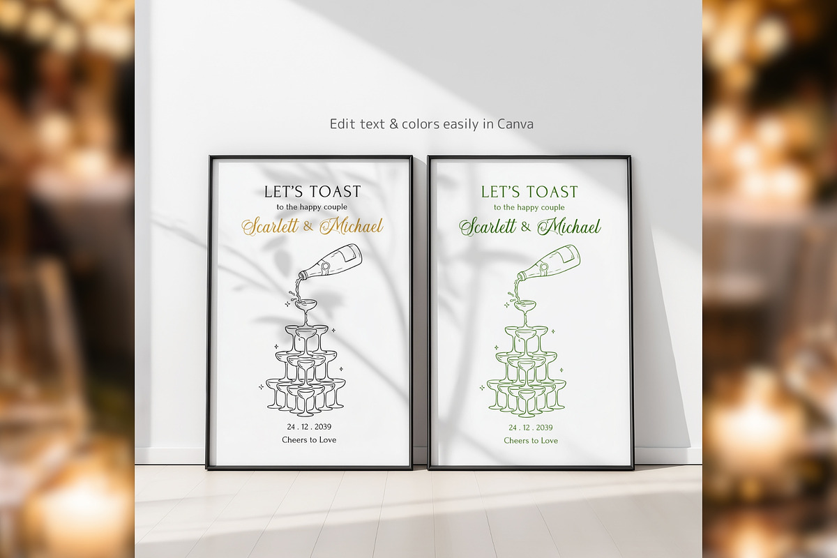 Luxury Engagement Sign Canva pg004, a Poster Template by TyphoonStudio (Photo 7 of 8)