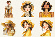 Gold Spring Woman Clipart, an Illustration by OK Design (Thumbnail 4 of 5)