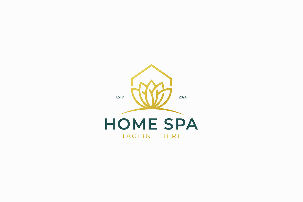 Home Spa Logo Lotus Flower Gold, a Branding & Logo Template by Signatoro (Photo 1 of 2)