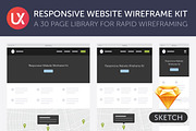 Responsive Website Wireframe Kit, a Wireframe Template by UX Kits (Thumbnail 1 of 5)