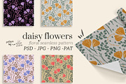Daisy flowers seamless patterns, a Pattern Graphic by lilovwishes (Thumbnail 1 of 3)
