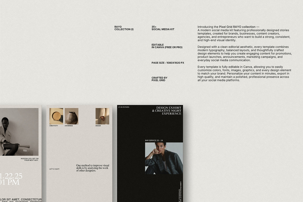 RAYO | Instagram Template (I), a Social Media Template by Pixel Grid (Photo 5 of 10)