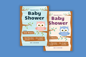 Baby Shower Invitation Cute Owl