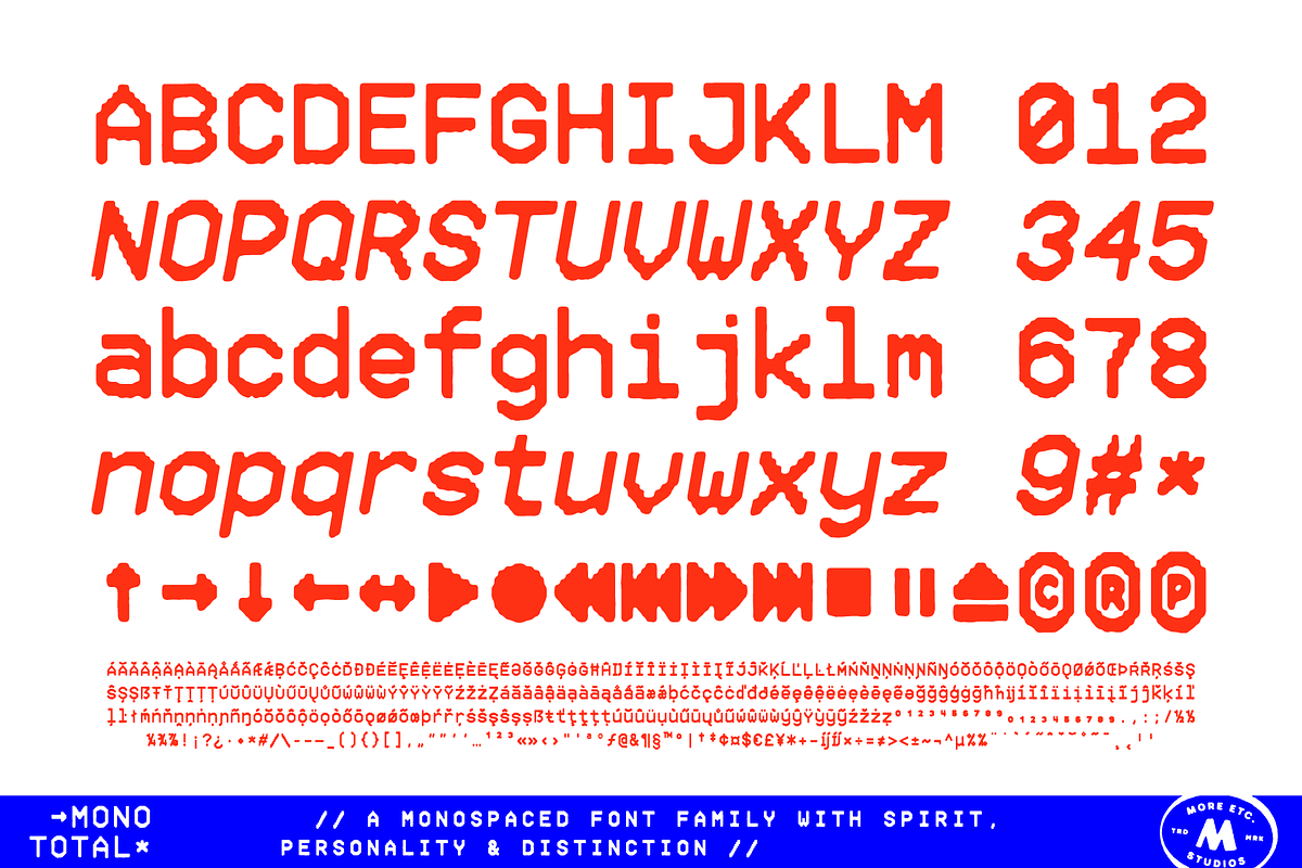 Mono Total–Monospaced Font Family, a Sans Serif Font by More Etc. Studios (Photo 2 of 15)