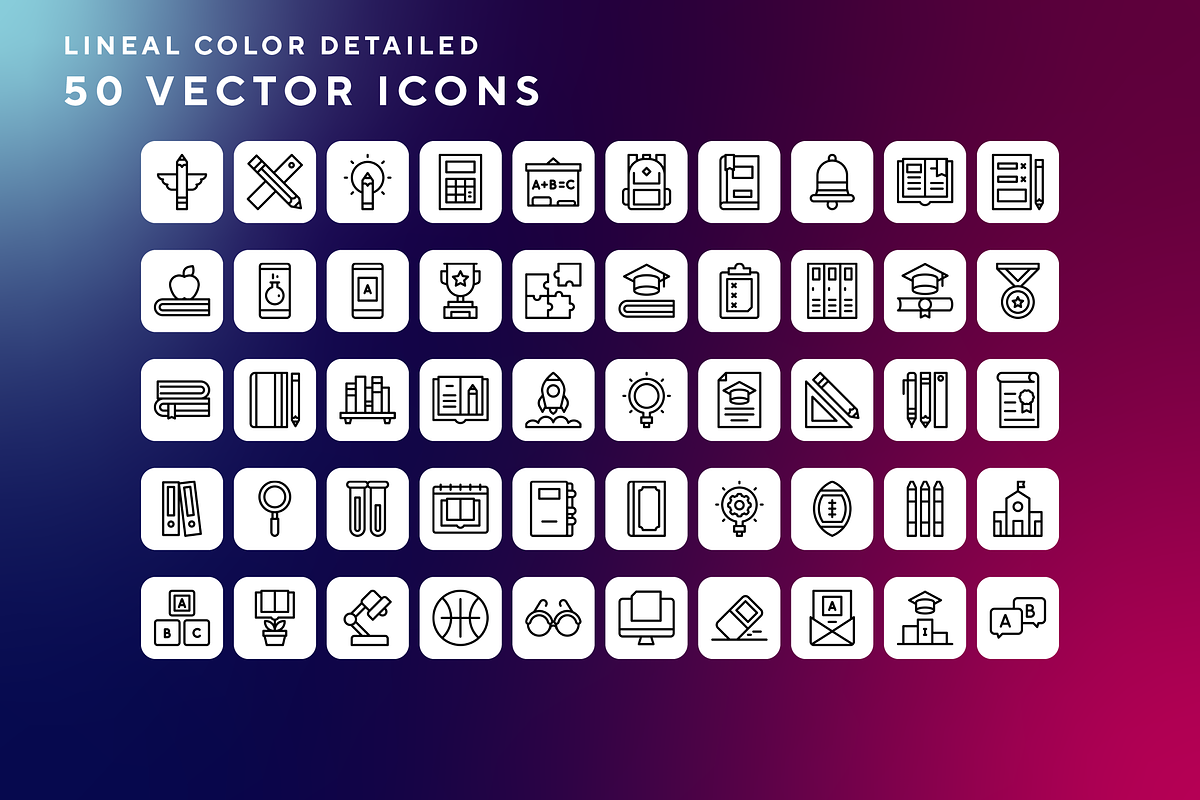 Education icons, an Outline Icon by Wencory (Photo 1 of 2)