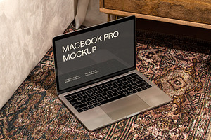Modern Boho MacBook Pro PSD Mockup