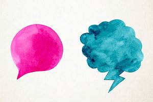 Watercolor Speech Bubbles Clipart