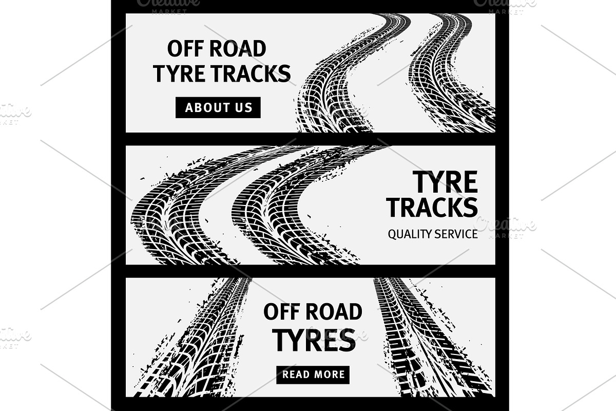 Off road tire tracks, car tyres, a Transportation Illustration by Vector Tradition