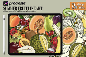 Procreate Summer Fruit Stamp Brushes