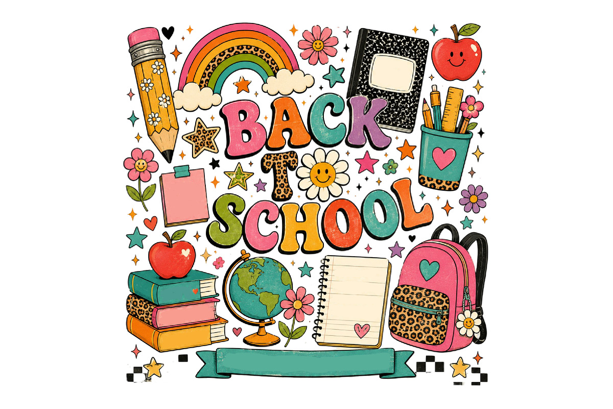 Cute Back To School PNG, a Seasonal Illustration by DreamArtGraphic (Photo 1 of 5)