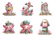 Whimsical Nautical Summer Clipart, an Illustration by CreationArt (Thumbnail 2 of 7)