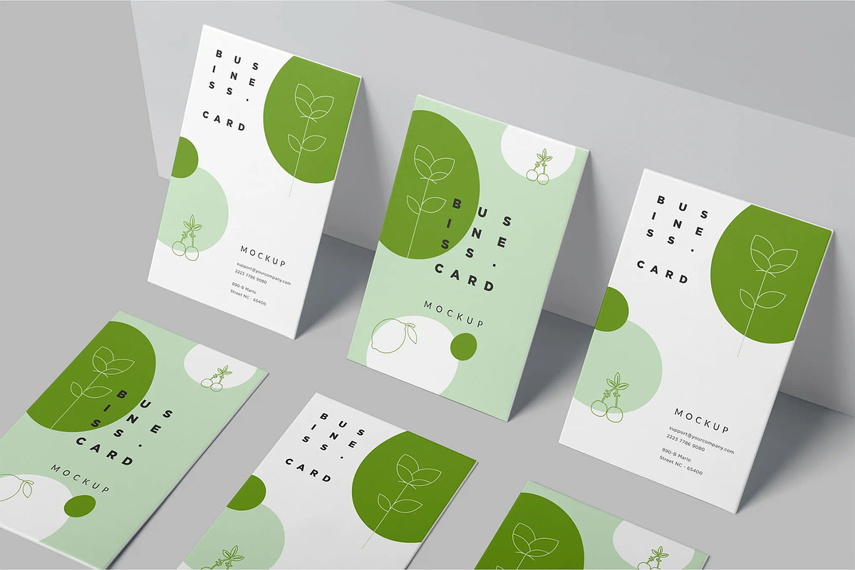 EU Vertical Business Card Mockups, an Advertising Mockup by megostudi0 (Photo 4 of 6)