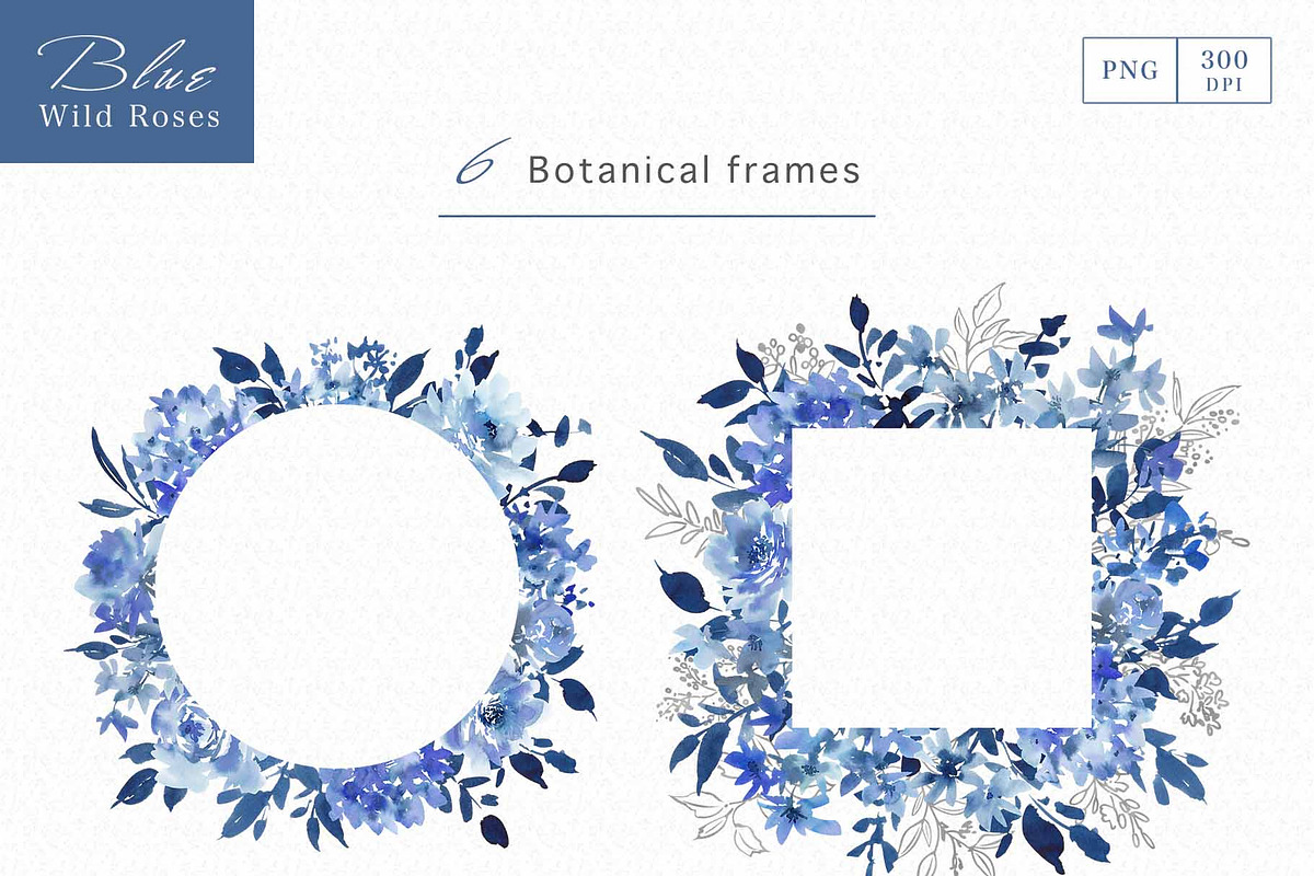 Watercolor Blue Roses with Birds, an Object Graphic by Sawango Designs (Photo 7 of 13)