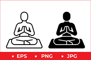 Meditation Pose Icons, a Solid Icon by Artonix