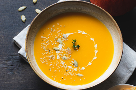 Roasted pumpkin and carrot soup