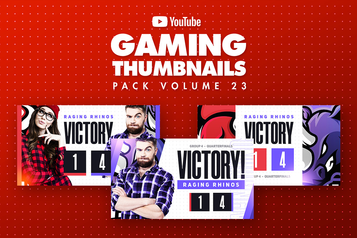 Gaming Youtube Thumbnails Pack 23, a Social Media Template by Odin_Design
