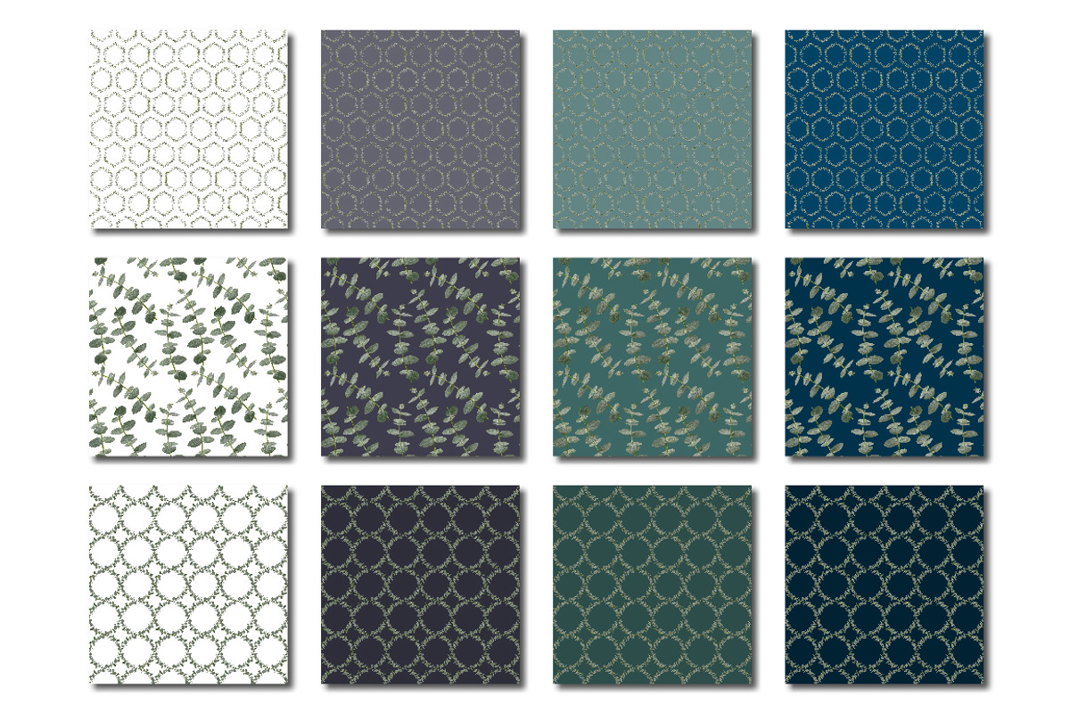 Eucalyptus Seamless Patterns, a Pattern Graphic by Turning Moss (Photo 6 of 14)