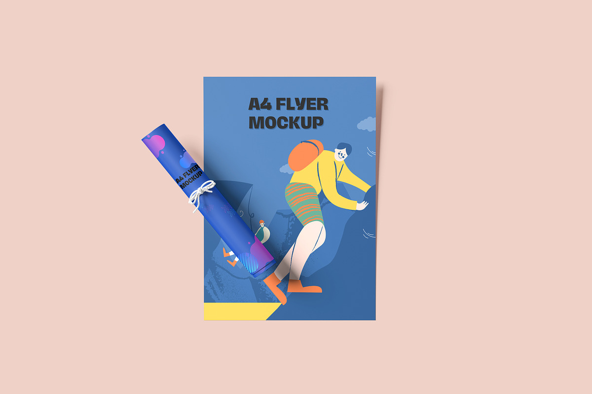 A4 FLYER MOCKUP, a Print Template by safrizalstudio (Photo 3 of 7)