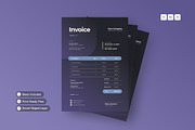 Purple-Gradient invoice, a Resume Template by Izdihaar_Studio (Thumbnail 1 of 4)