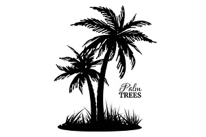 Two Black Palm Trees.