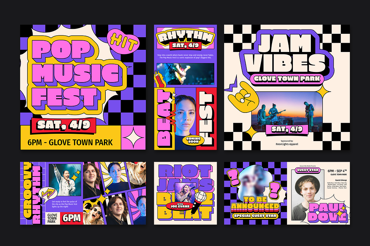 Pop Music Event Festival Instagram, a Social Media Template by Louds Studio (Photo 4 of 4)