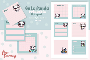 Panda Themed Printable Memo Notepad, a Graphic by Dori Debreceni draws