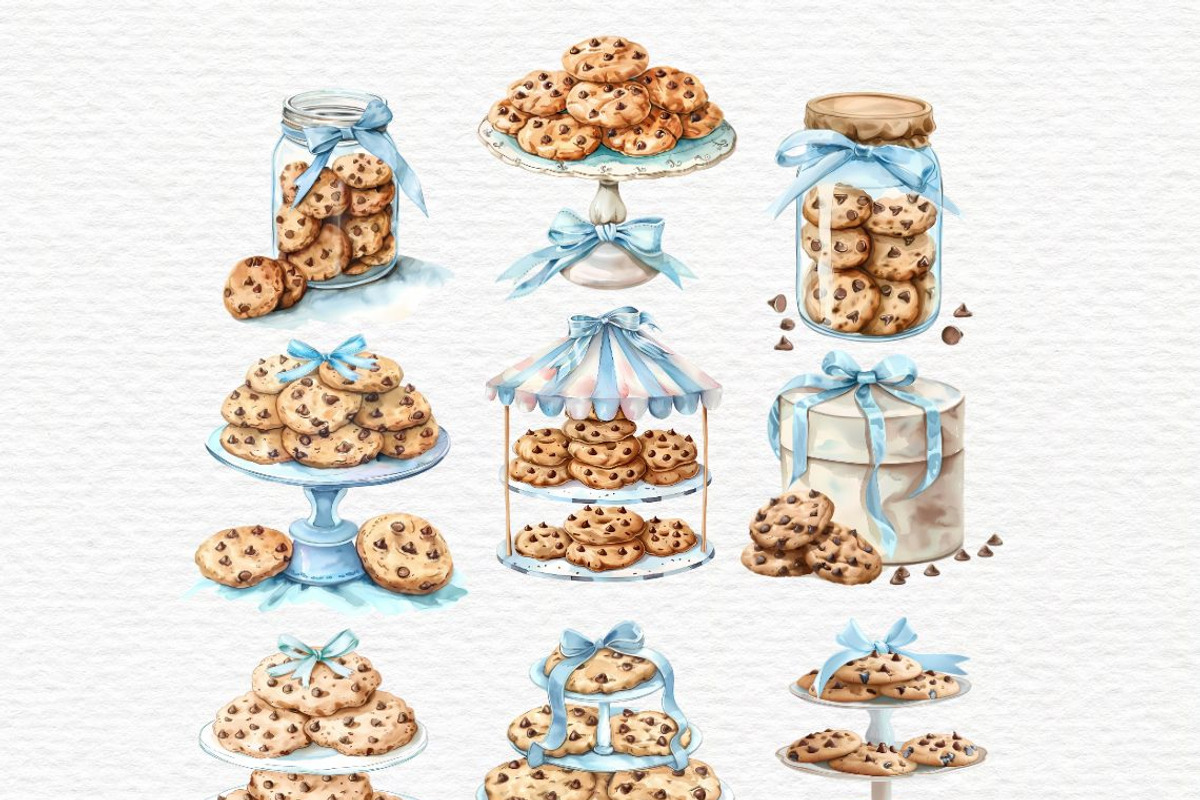 Chocolate chip, Milk And Cookies, a Food Illustration by Invite to Clipart (Photo 2 of 5)