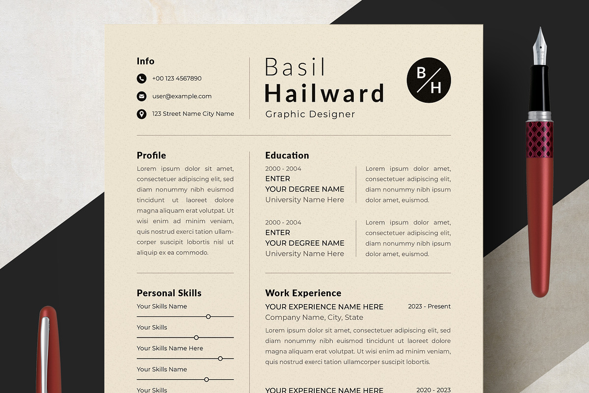 Clean Resume Template with References