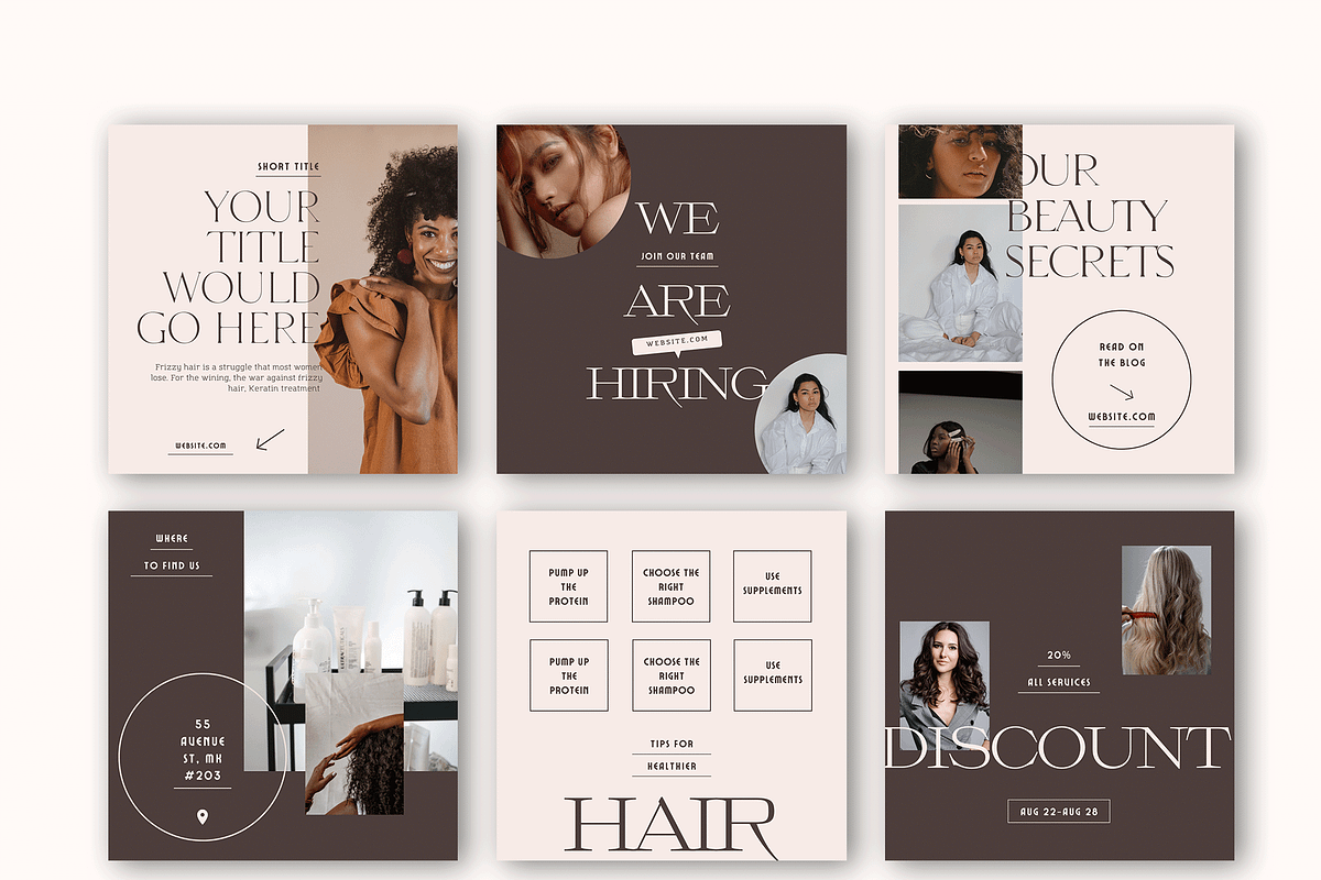 Instagram Salon Template CANVA, a Social Media Template by Kseniia_Design (Photo 6 of 10)