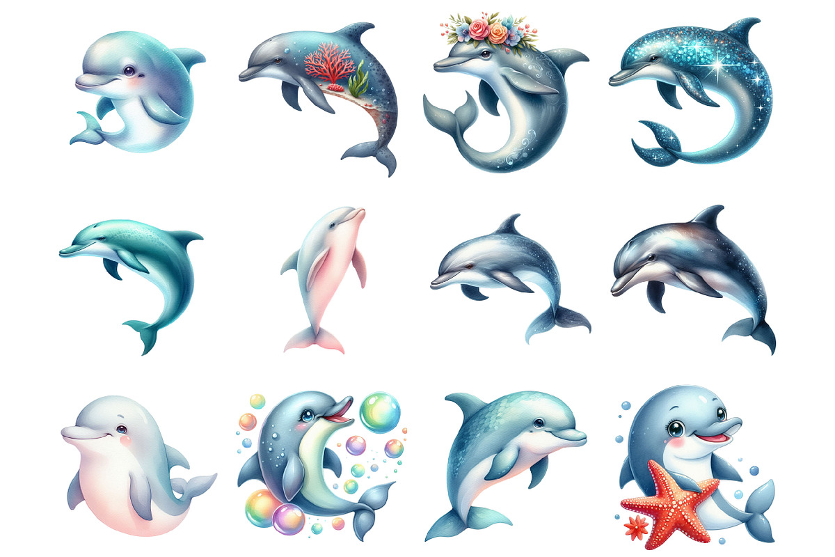 Dolphin Clipart, an Illustration by Design Market (Photo 3 of 4)