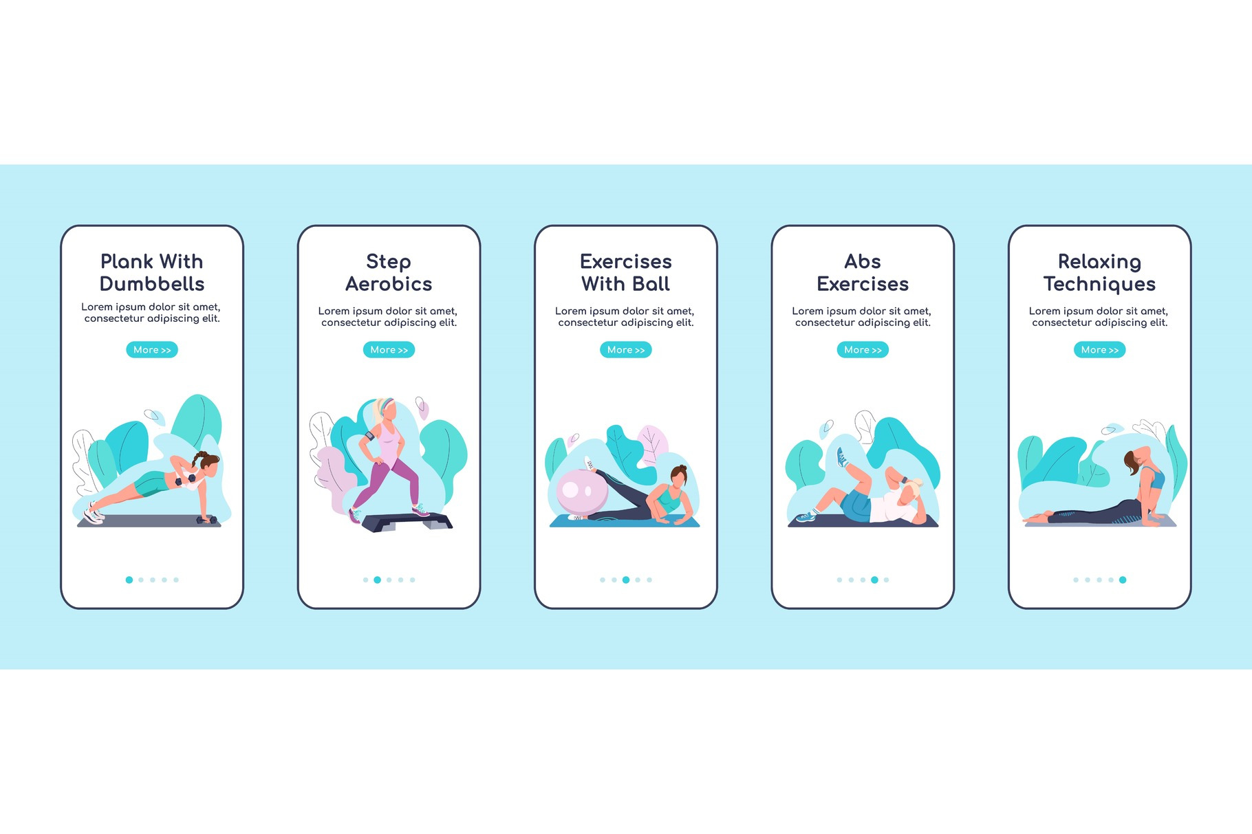 Fitness exercises onboarding mobile, an App Template by IMG visuals ...