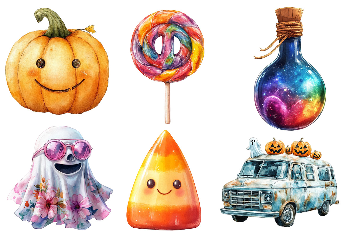 Groovy Halloween Element Clipart, an Illustration by Designworld (Photo 2 of 6)