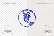 Etched Globe Sketches Collection, an Object Illustration by TheMountBirdStudio (Thumbnail 2 of 8)