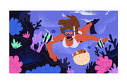 People swim underwater. Scuba diving, a Sport Illustration by PaperTrident (Thumbnail 9 of 9)