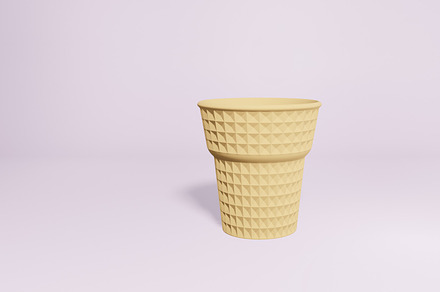 ice cream cone low poly blender