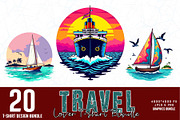 20 Groovy Travel T-shirt Bundle, an Illustration by Sofia's Fashion (Thumbnail 1 of 3)