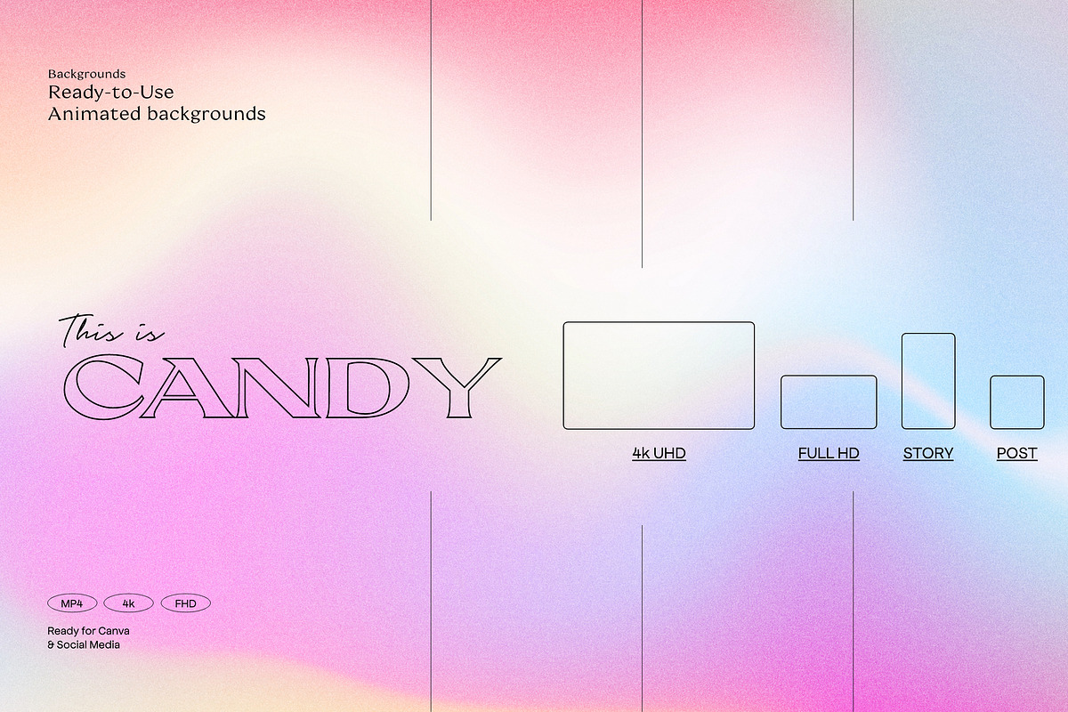 CANDY Animated Gradients Backgrounds, a Social Media Template by Sparrow & Snow (Photo 9 of 21)