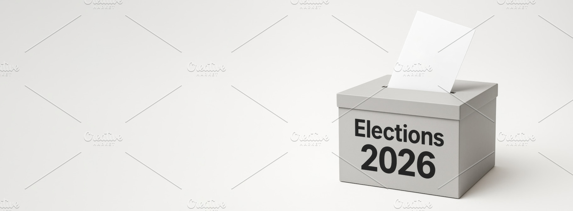 Ballot box labeled elections 2026 with inserted paper, concept o, a Photo by Dvoevnore photos