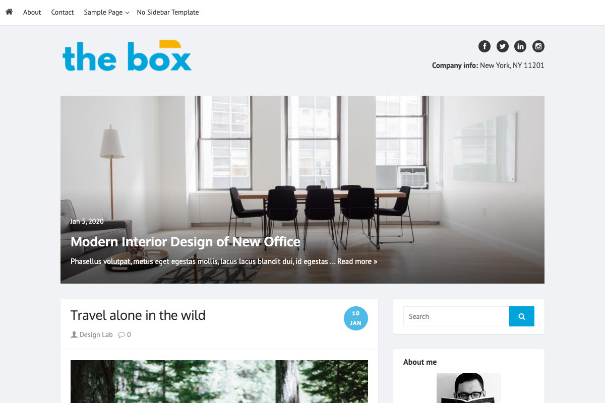 The Box WordPress Theme, a WordPress Template by Design Lab
