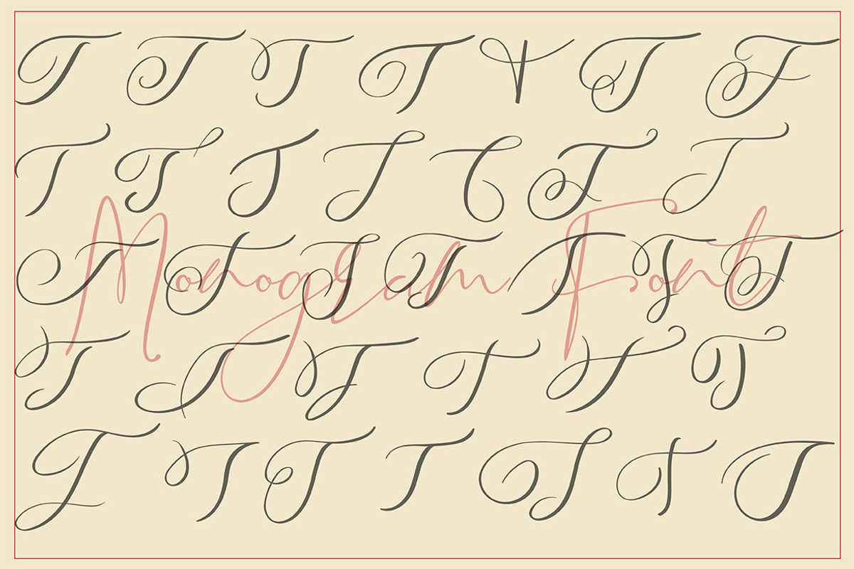 MONOGRAMS BUNDLE A to Z, a Script Font by AMINMARIO (Photo 28 of 37)