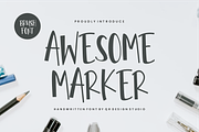 Awesome Marker Font, a Handwriting Font by qrdesignteam