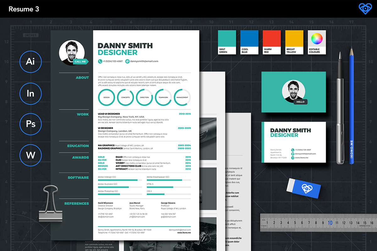 Resume 3, a Resume Template by ikono.me (Photo 2 of 6)