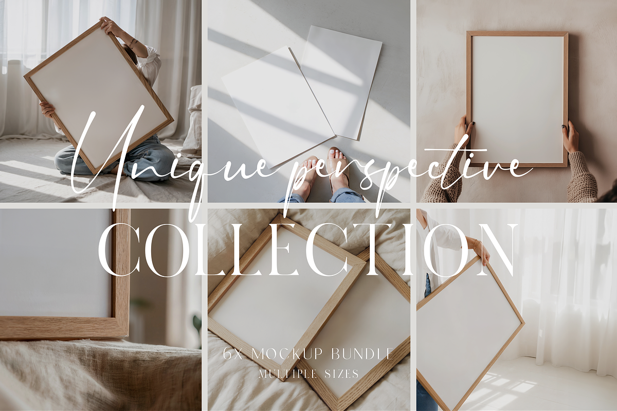Frame Mockup Bundle - Wood Frame, a Household Mockup by The White Space Co. (Photo 1 of 7)