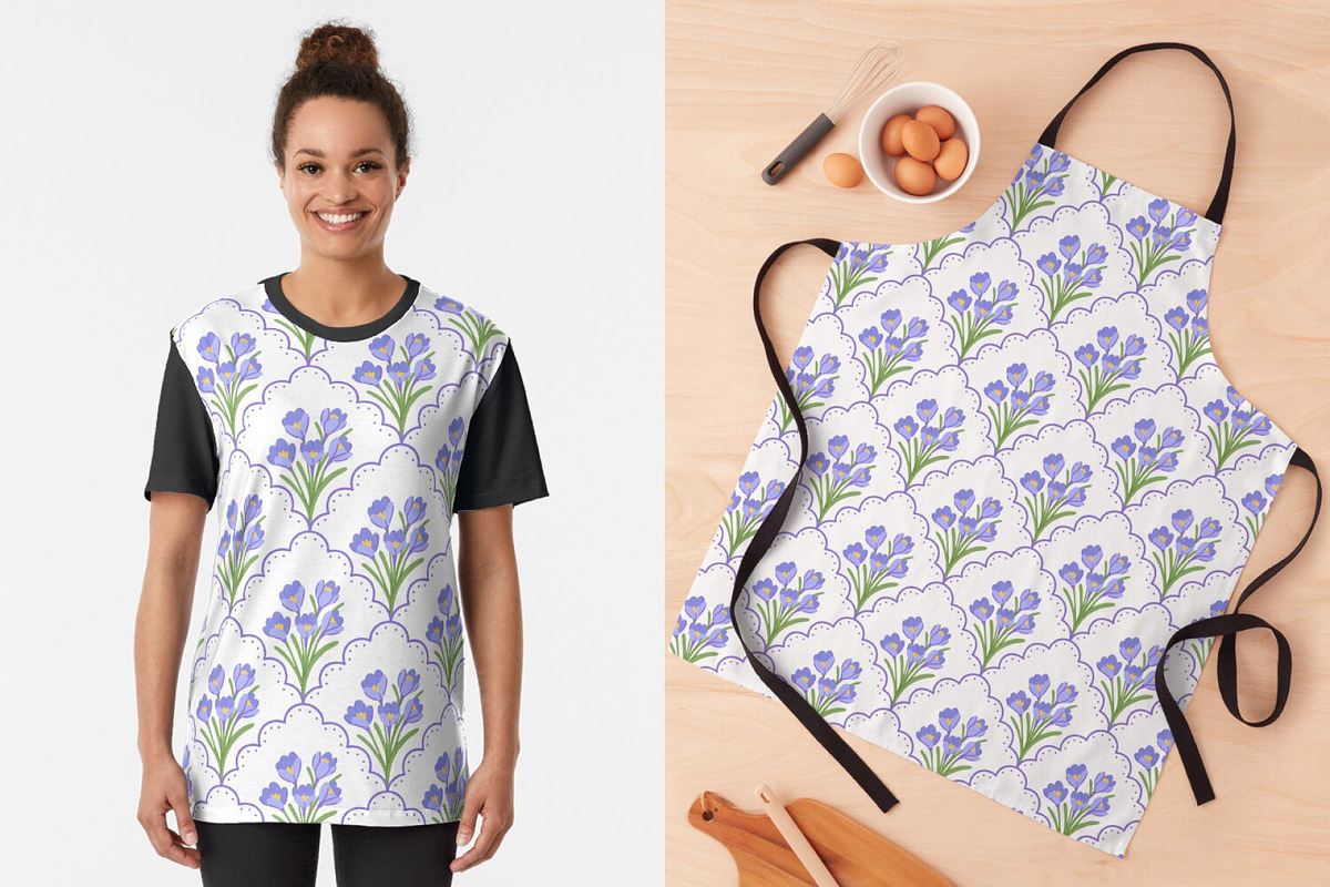 Preppy Crocuses Flowers, a Pattern Graphic by Viaireshop (Photo 6 of 8)