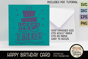 Happy Birthday Card SVG Cut File